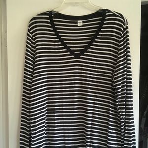 Luxe striped swing long sleeve tee